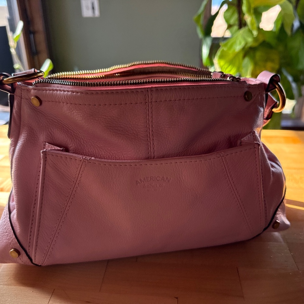 American Leather Company light baby pink shoulder bag
